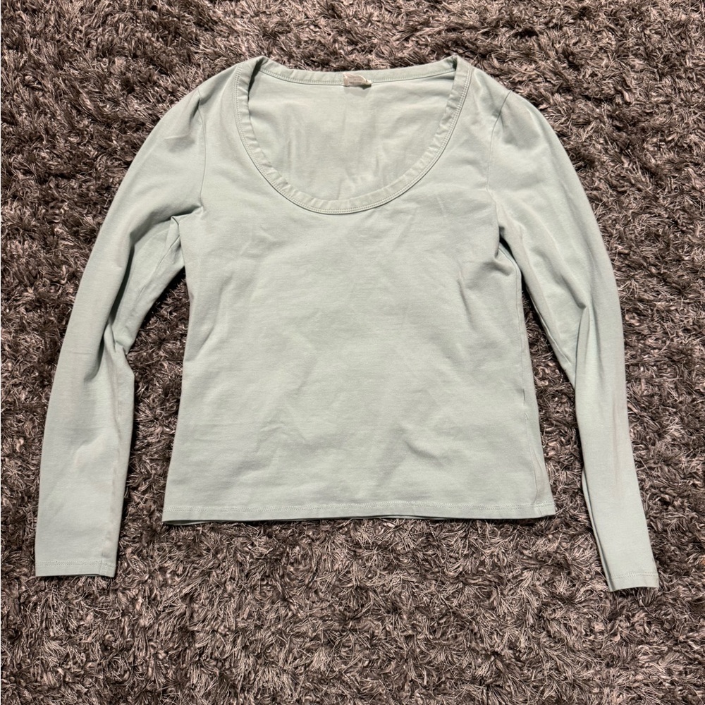 Women's Light Mint Green Long Sleeve Top